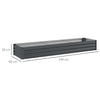 Outsunny 60 x 240cm Galvanised Steel Planter, with Open Bottom, Pack of 2