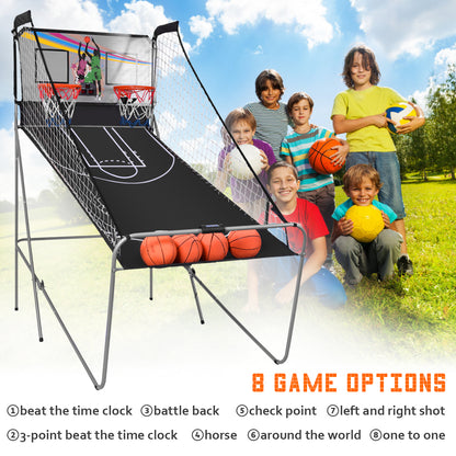 Foldable Basketball Arcade Game 2 Player Shooting Game in Grey