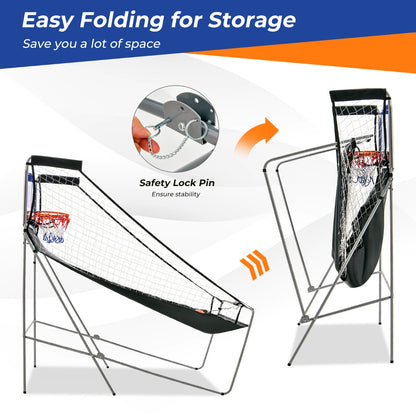 Easy folding for storage of the game room basketball arcade