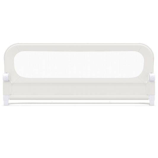 Foldable Bed Rail in white with a mesh centre panel and sturdy side hinges
