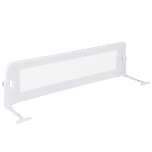 Foldable Bed Rail for Toddlers with Adjustable Safety Strap in white, a safety barrier for a bed