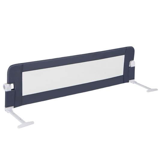 Foldable Bed Rail with Adjustable Safety Strap in grey, showing the main body and legs