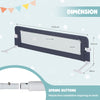 Foldable Bed Rail with Adjustable Safety Strap for Toddlers-Grey