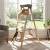 Foldable Cat Climbing Furniture with Ladder Design and Upholstered Top Perch-Grey