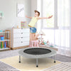 Foldable Mini Trampoline with Springs and Padded Cover-Grey