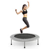 Foldable Mini Trampoline with Springs and Padded Cover-Grey