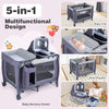 Foldable Pack and Play Portable Baby Playard with Rocking Bassinet and Diaper Changing Table-Black