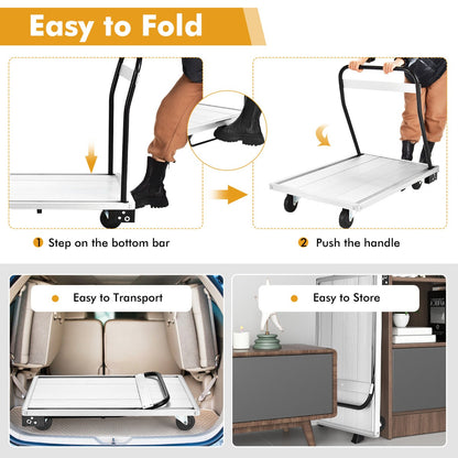 Instructions for folding and storing the aluminium platform truck