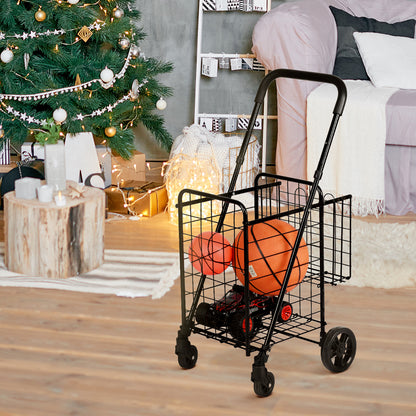 The shopping tote in a living room with a Christmas tree in the background, holding a basketball and a toy car