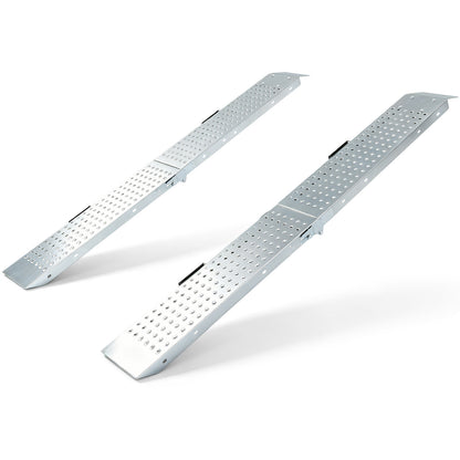 The metal ramps fully extended and angled on a plain white background