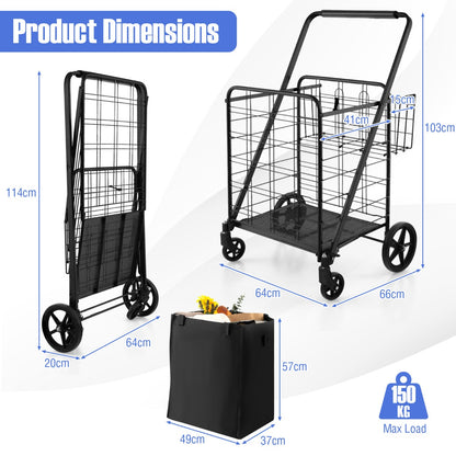 The shopping tote shown with various dimensions and capacity labels