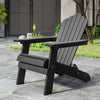 Folding Adirondack Chair with Wide Armrests and Inclined Backrest-Black
