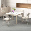 Set of 4 Folding Fabric Padded Chairs with Sponge Seat and Backrest-Beige