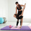 Folding Gymnastics Mat with Carry Handles Hook and Loop Fasteners-Pink & Purple