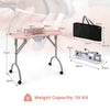Folding Manicure Nail Table with Electric Dust Collector-Pink