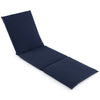 Folding Outdoor Chaise Lounge Cushion Patio Furniture Pad with Straps-Navy-1 Piece