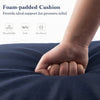 Folding Outdoor Chaise Lounge Cushion Patio Furniture Pad with Straps-Navy-1 Piece