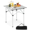 Folding Roll-up Aluminium Camping Table for 4-Silver