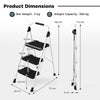 Folding Step Stool with Cushioned Handrail and Wide Anti-Slip Pedal-Black