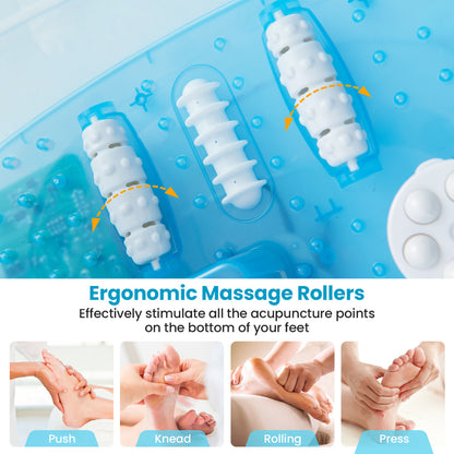Foot Spa Massager with Removable Pedicure Stone-Blue