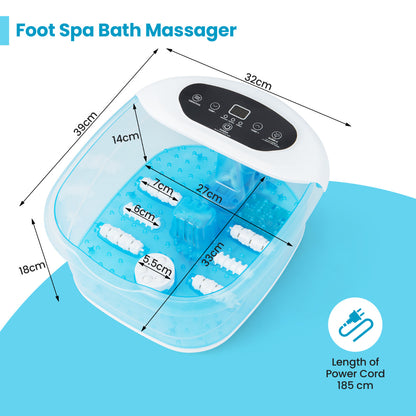 Foot Spa Massager with Removable Pedicure Stone-Blue