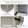 Outsunny Square PE Wicker Rattan Table, with Glass Top - Light Grey