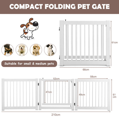 Diagram showing the dimensions of the pet gate