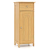 Freestanding Bathroom Storage Cabinet with Door Drawer and Adjustable Shelves-Natural