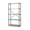 Freestanding Wooden 5-Tier Storage Bookshelf-Grey