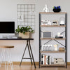 Freestanding Wooden 5-Tier Storage Bookshelf-Grey