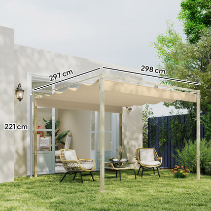Outsunny Retractable Roof Metal Pergola