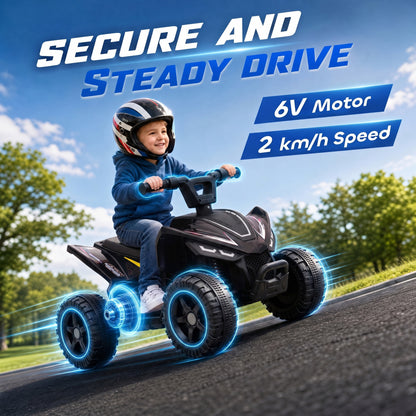AIYAPLAY 6V Battery Powered Kids ATV in Black