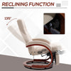 HOMCOM 135Â° Manual Reclining Swivel Chair, with Footrest - Beige