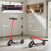 SPORTNOW Folding Electric Scooter for Kids, with Dual Brakes, Front Suspension, LED Colourful Lights, Red