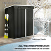Outsunny 5 x 3 ft Lean-to Garden Shed, Outdoor Storage Shed with Lockable Door and Vents, Dark Grey