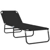Outsunny Foldable Sun Lounger with 5-Position Adjustable Backrest, Outdoor Portable Recliner Chaise Lounge Chair with Breathable Mesh Fabric, Black
