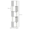 HOMCOM Modern 5-Tier Bookshelf, Freestanding Bookcase Storage Shelving for Living Room Home Office Study, White and Light Grey
