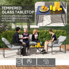 Outsunny Four-Piece Relaxed Back Garden Dining Set - Black/Light Grey