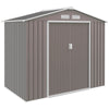 Outsunny 7ft x 4ft Lockable Garden Metal Storage Shed Storage Roofed Tool Metal Shed w/ Air Vents Steel Grey