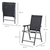 Outsunny Set of Six Folding Garden Chairs - Black