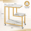 3-Tier Small Sofa Couch Side Table with Lockable Casters for Living Room-White