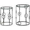 HOMCOM Nesting Round Coffee Table Set of 2 - Black