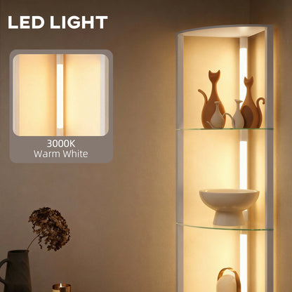 مصباح أرضي من HOMCOM LED بأرفف، مصباح قائم قابل للتعتيم مع مفتاح قدم لغرفة المعيشة وغرفة النوم، رمادي