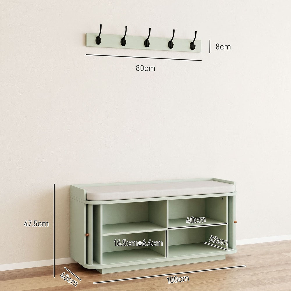 HOMCOM Hallway Storage Unit in Light Green