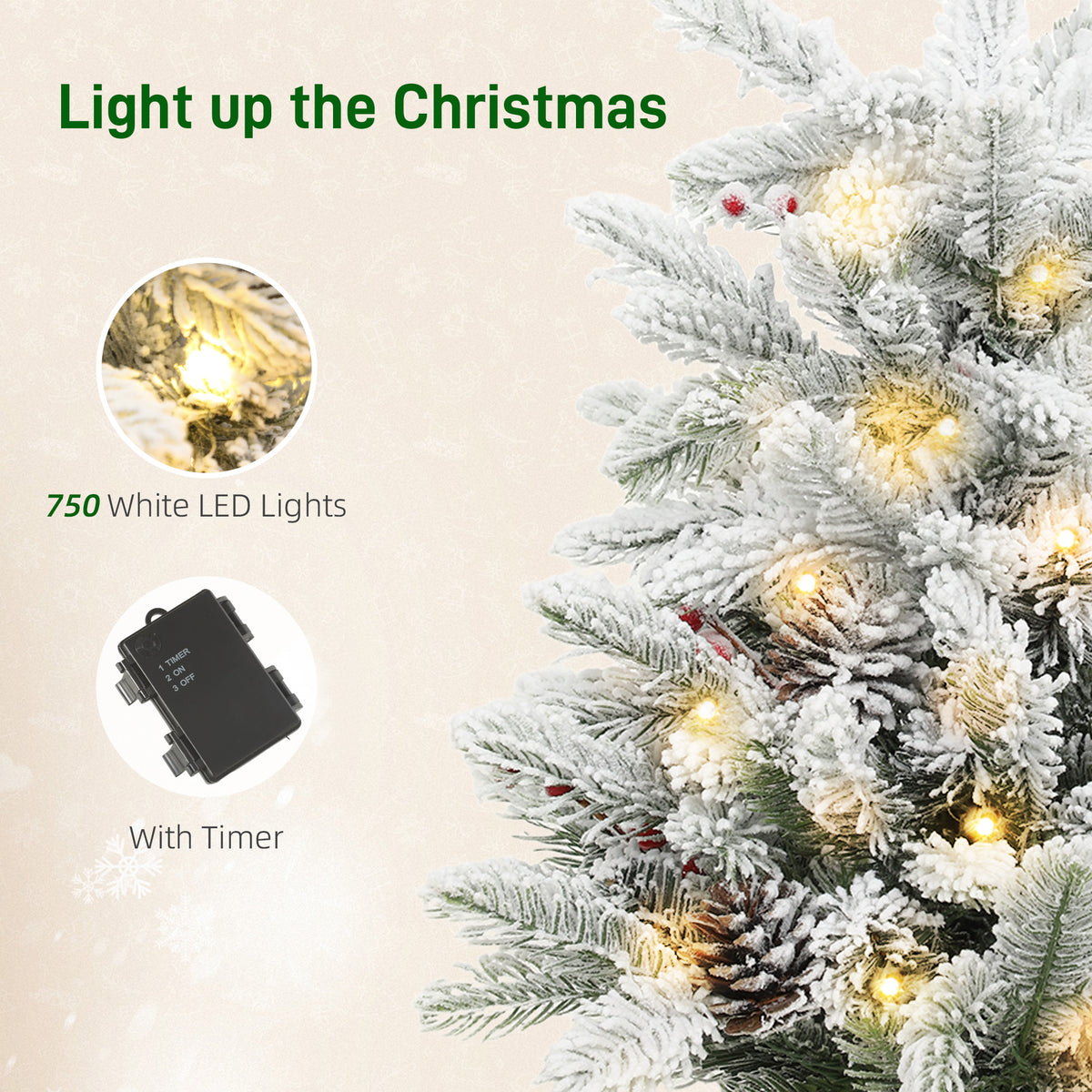 HOMCOM 60 cm Prelit Small Christmas Tree in Green