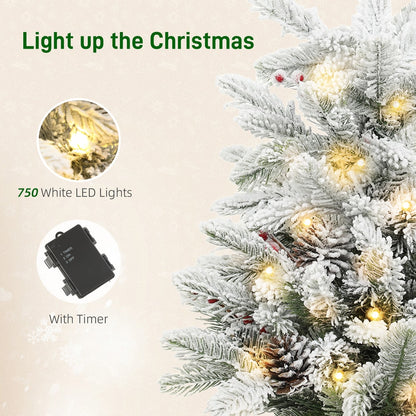 HOMCOM 60 cm Prelit Small Christmas Tree in Green