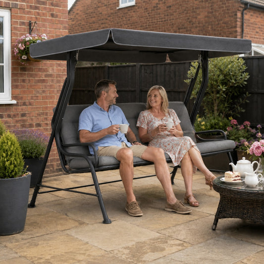 Outsunny 3-Seater Garden Swing Seat in Light Grey