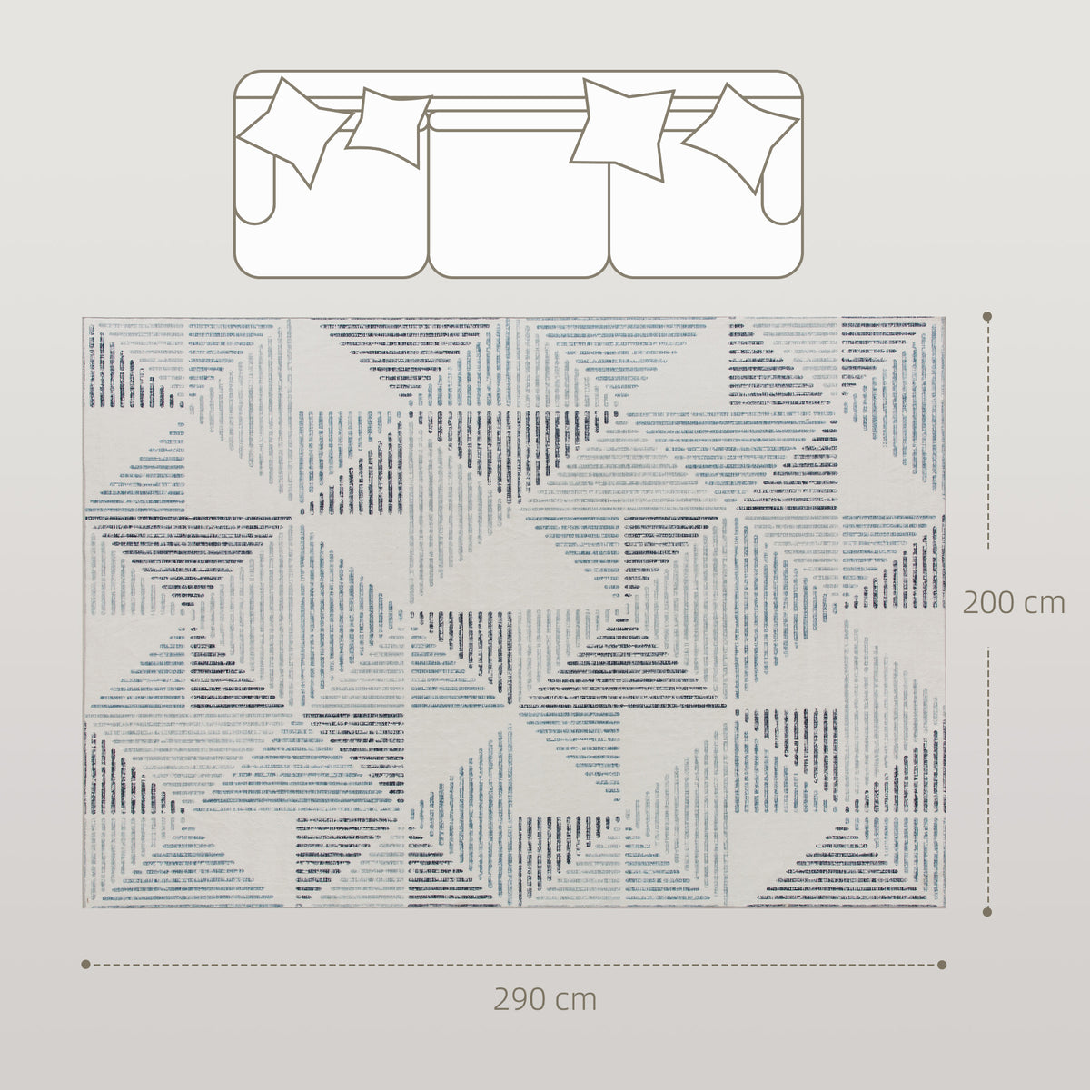 HOMCOM Modern Area Rug in Mixed-grey