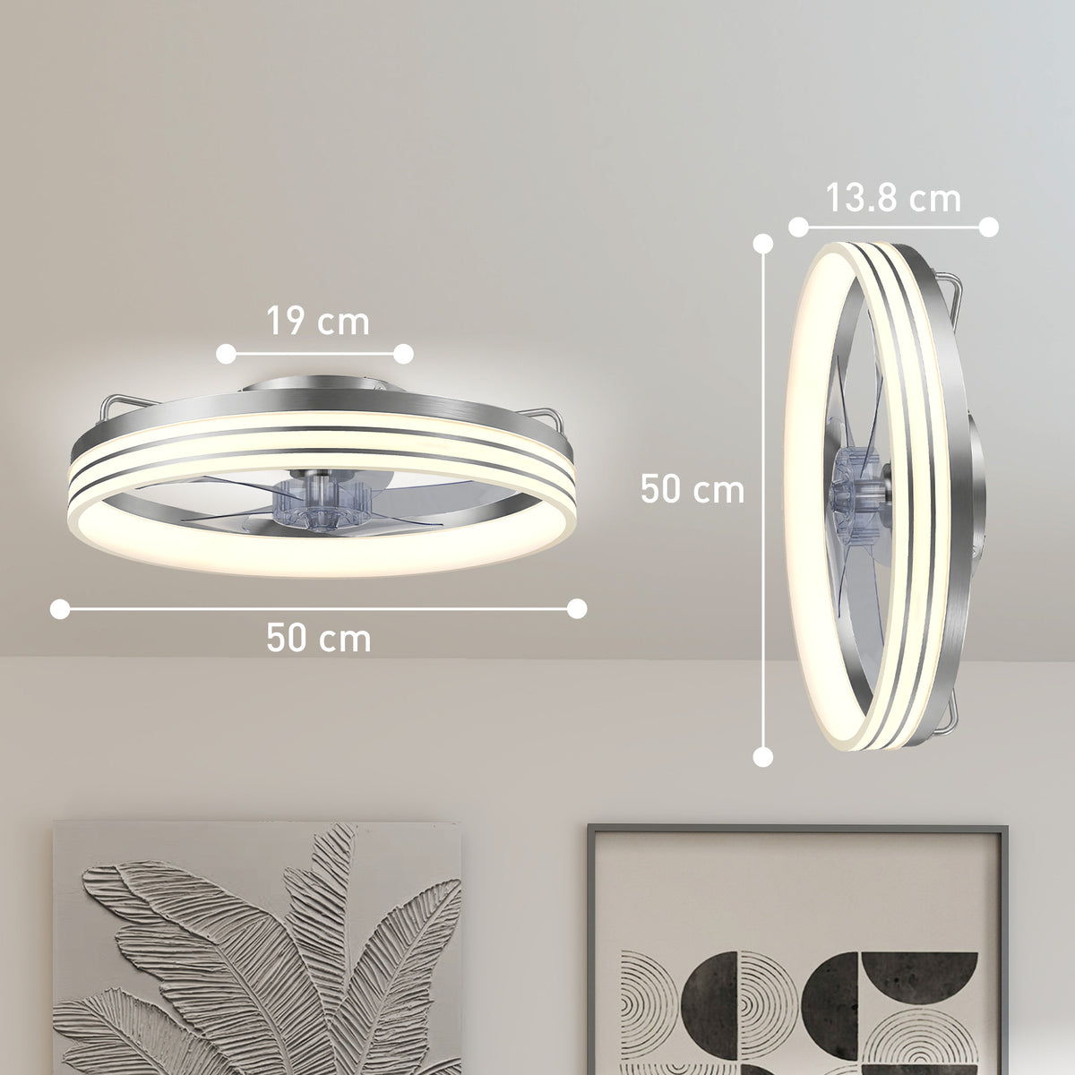 HOMCOM Ceiling Fans in Silver