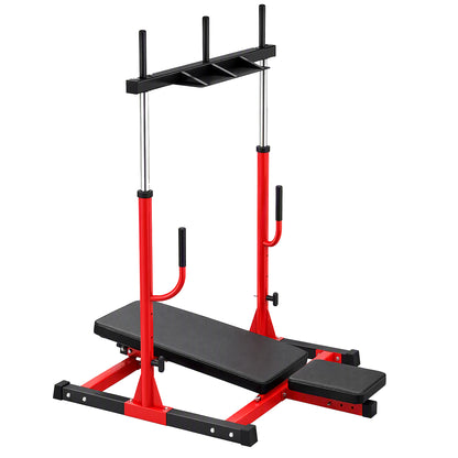 SPORTNOW Vertical Leg Press Machine with Adjustable Leg in Red